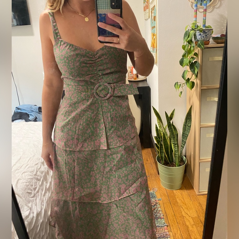 Show Me Your Mumu Cosmopolitan Midi Dress in "Watermelon Floral" Size Medium - Picture 1 of 9